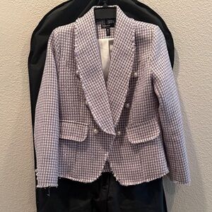 Aqua Women's Houndstooth Blazer - Lavender